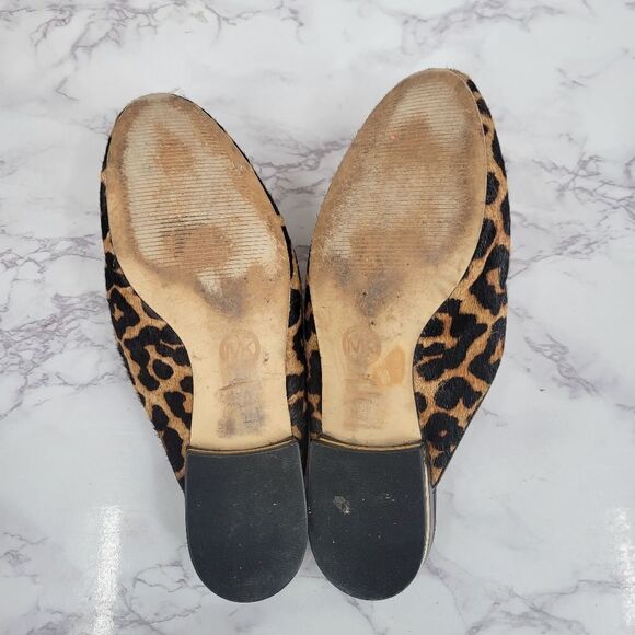 Michael Kors Natasha Leopard Dyed Calf Hair Slide Mule Clog Pony Hair Women's - Picture 11 of 12